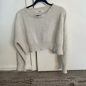 White cropped sweater
